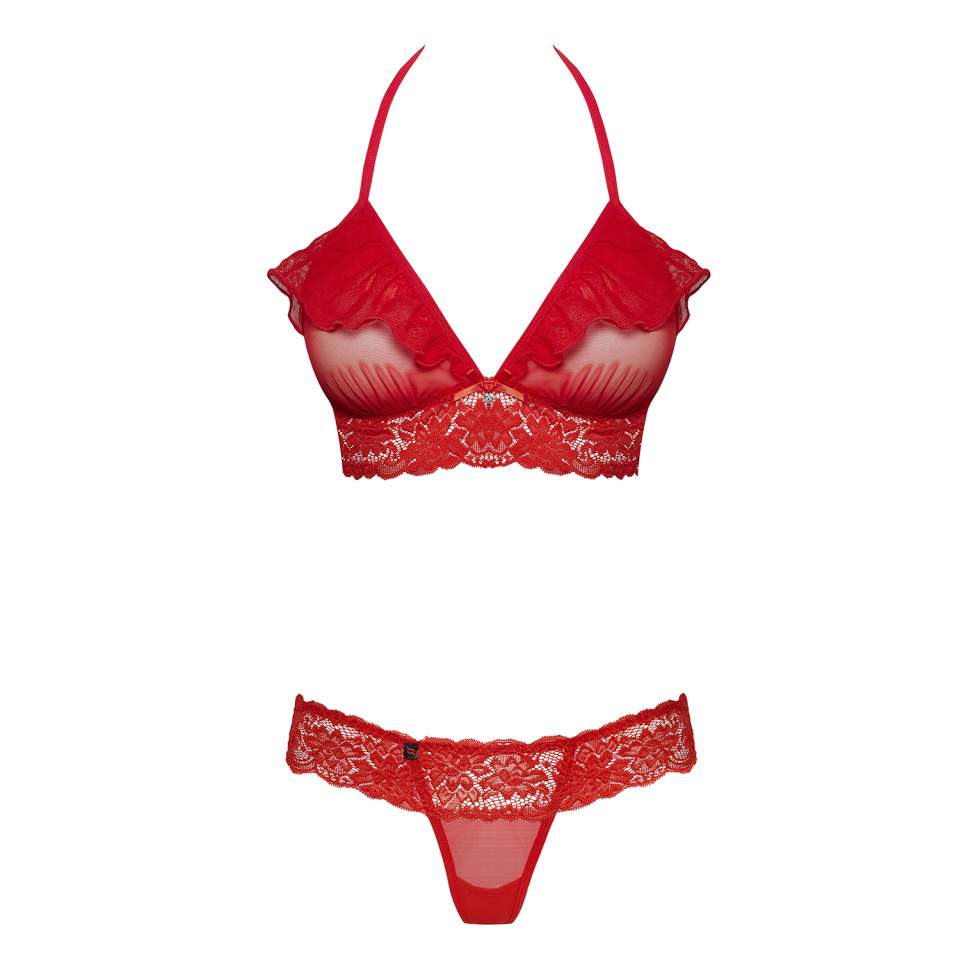 Czerwony komplet Obsessive 863-SET-3 