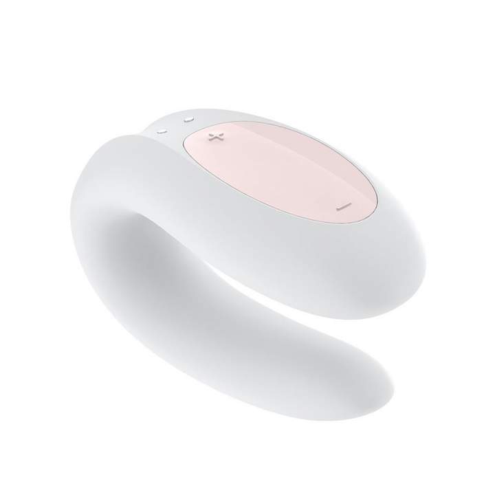 Wibrator dla par sterowany aplikacją - Satisfyer Double Joy - biały