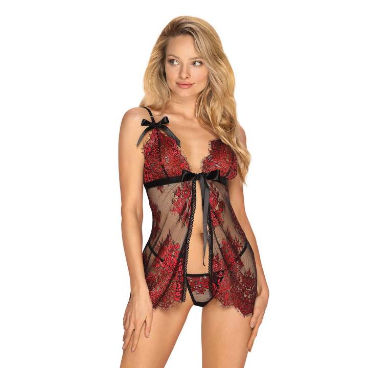 Zwiewny babydoll Obsessive Redessia w kuszącym kolorze