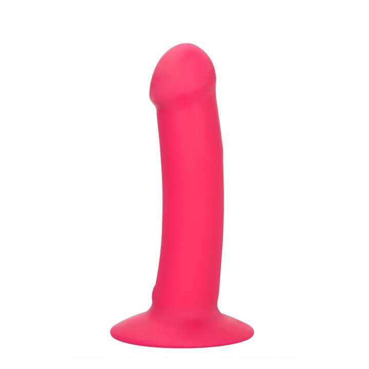 Różowe silikonowe dildo z wibracją i przyssawką