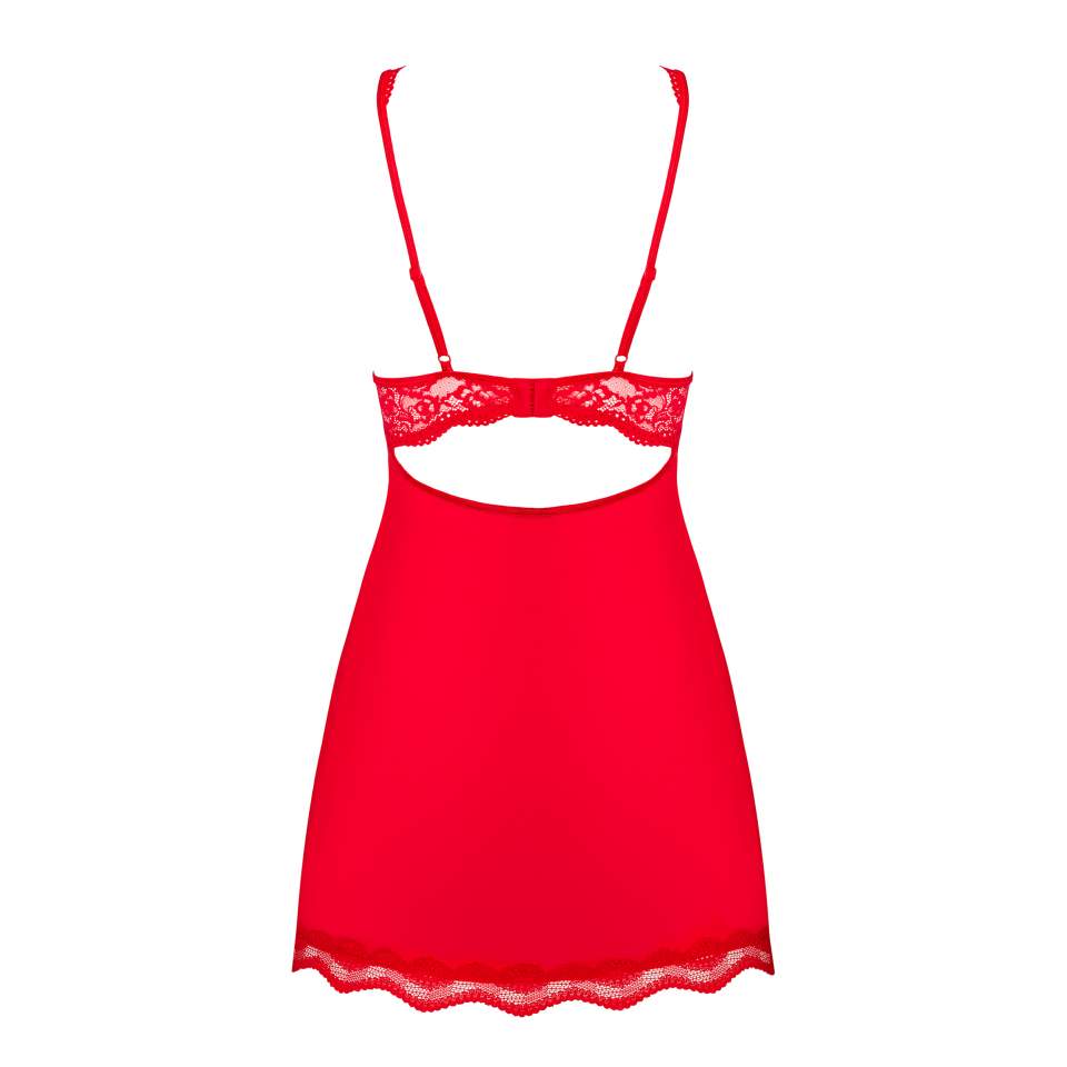 Koszulka babydoll i stringi czerwona- Luvae