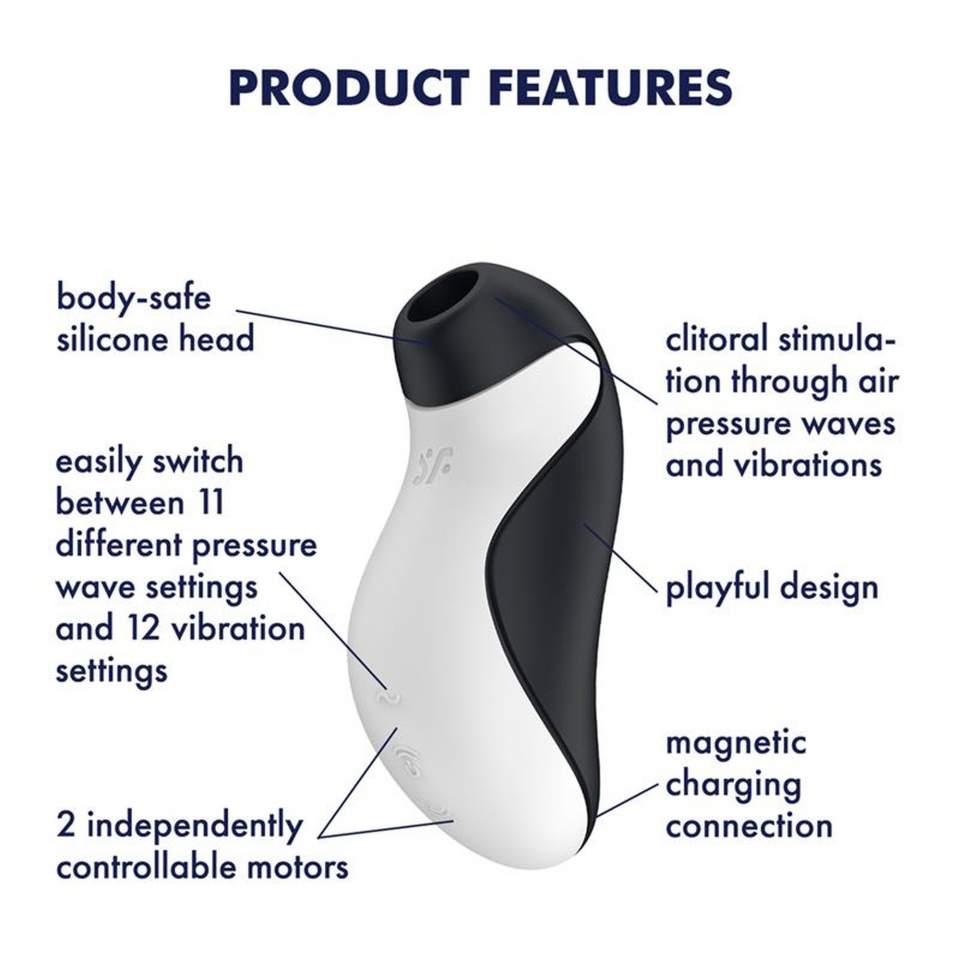 Bezdotykowy masażer łechtaczki z falą ciśnieniową Orca Satisfyer