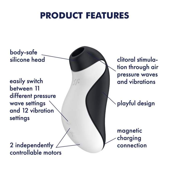 Bezdotykowy masażer łechtaczki z falą ciśnieniową Orca Satisfyer