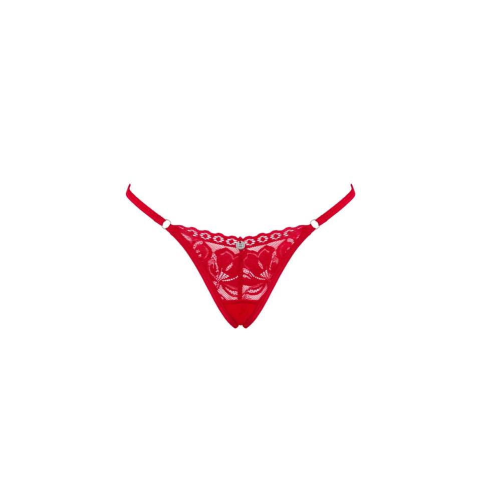 Czerwone kuszące stringi Obsessive Lacelove