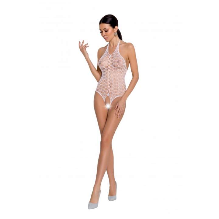 Seksowne białe body siateczkowe Passion BS087