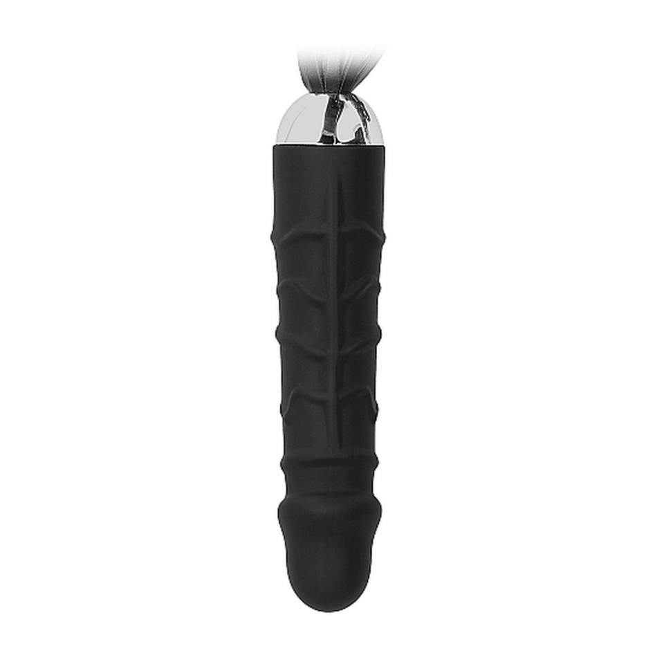 Silikonowe dildo realistyczne oraz skórzany pejcz w jednym