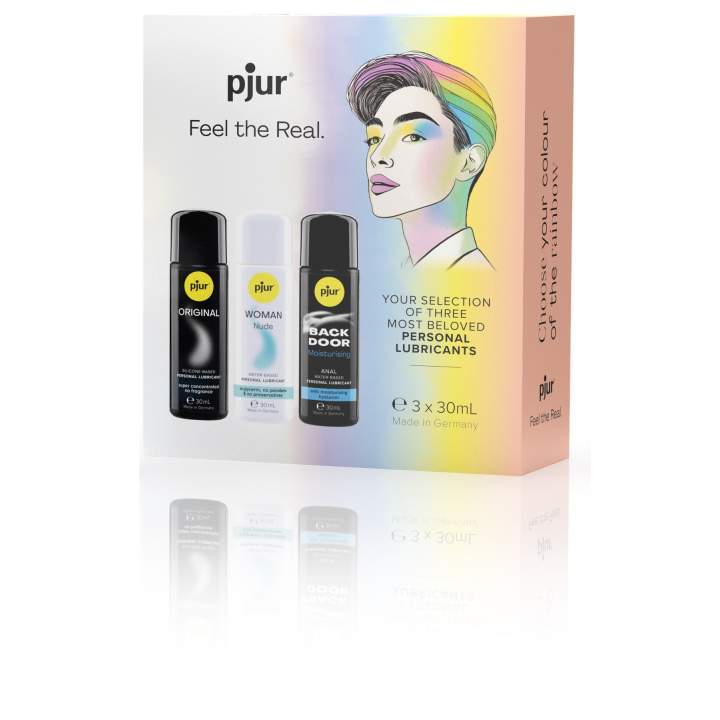 Zestaw trzech lubrykantów: pjur ORIGINAL silicone, pjur WOMAN Nude, pjur BACK DOOR anal 3*30ml.