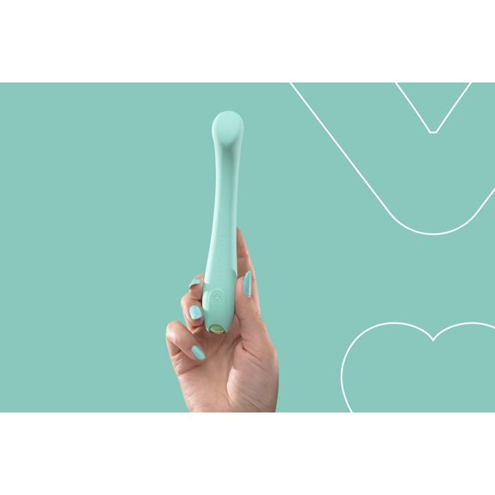 Elegancki silikonowy wibrator do stymulacji puntku G: Zielona Radosna Różdżka 17,5cm
