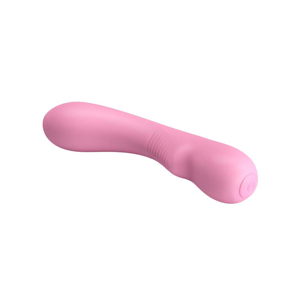 Różowy silikonowy wibrator klasyczny ładowany przez USB – 19 cm