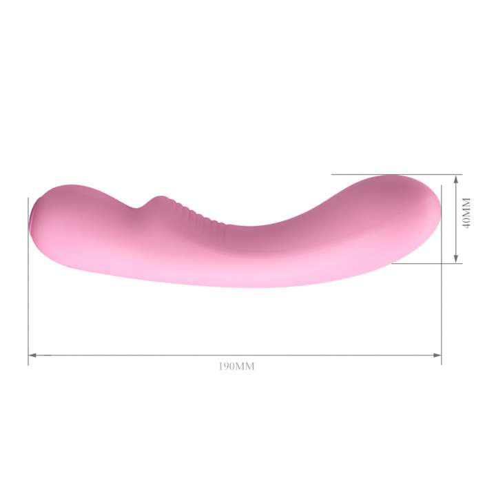 Różowy silikonowy wibrator klasyczny ładowany przez USB – 19 cm