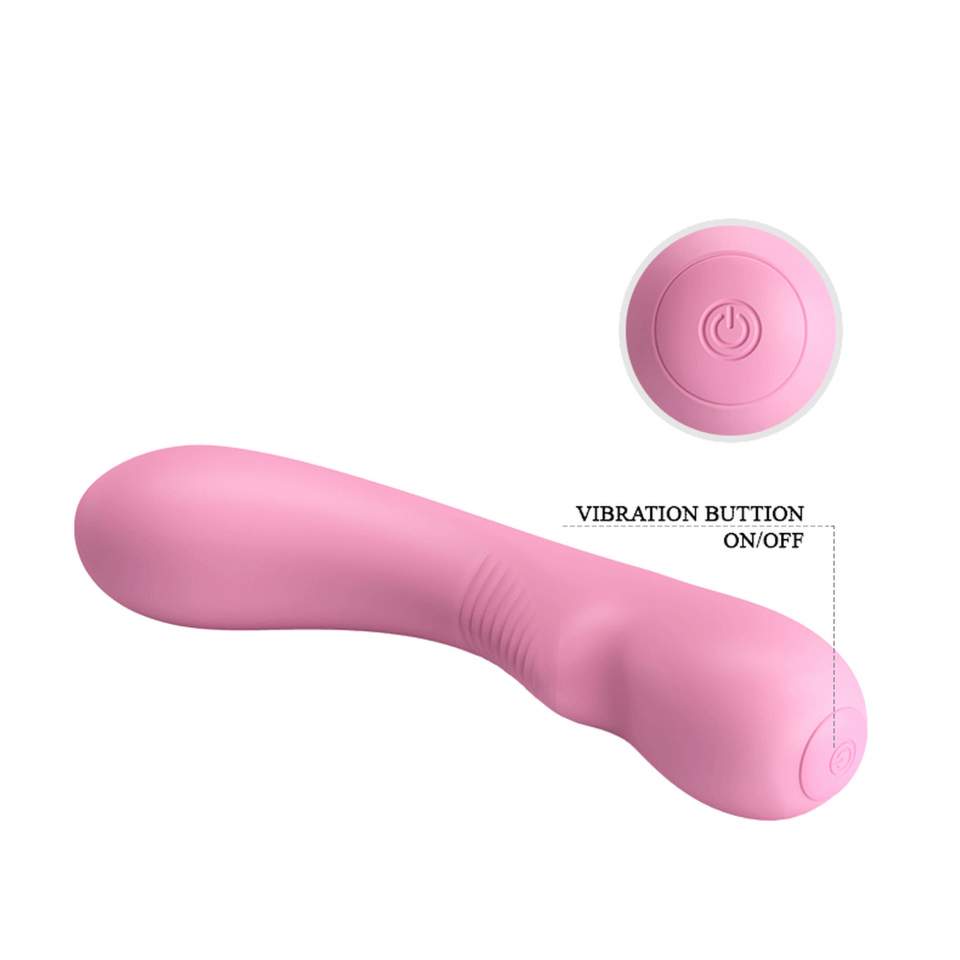 Różowy silikonowy wibrator klasyczny ładowany przez USB – 19 cm