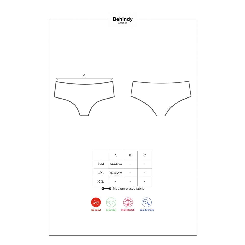 Czarne szorty Obsessive Behindy z transparentnej koronki
