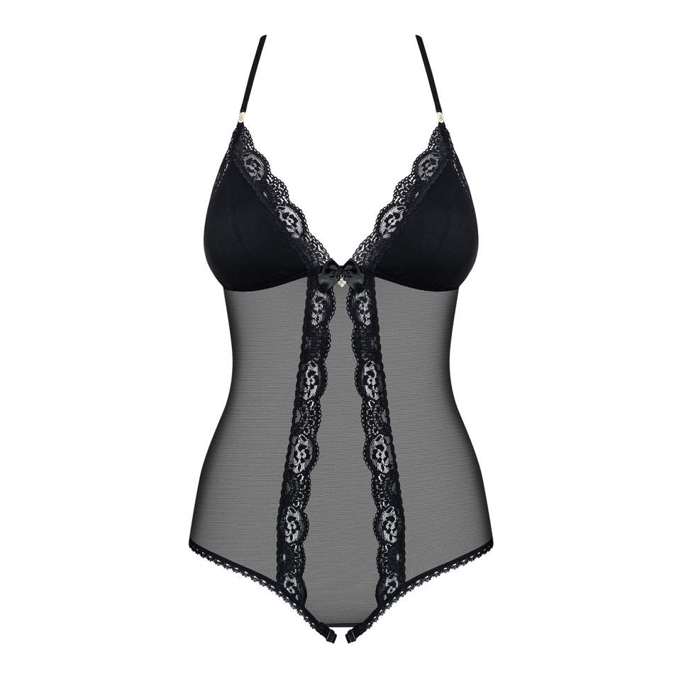 Czarne Body Obsessive 841-TED-1 to bielizna seksowna i elegancka 