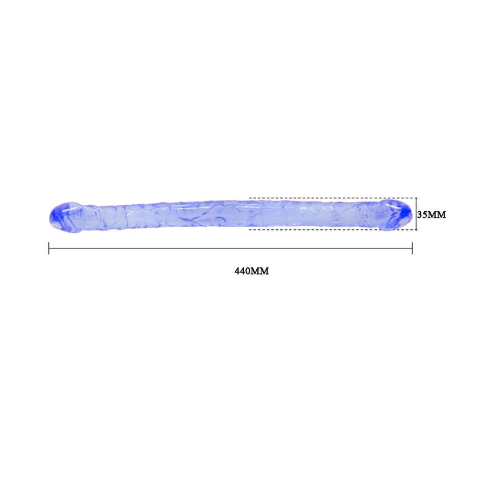 Dwustronne niebieskie dildo 45cm
