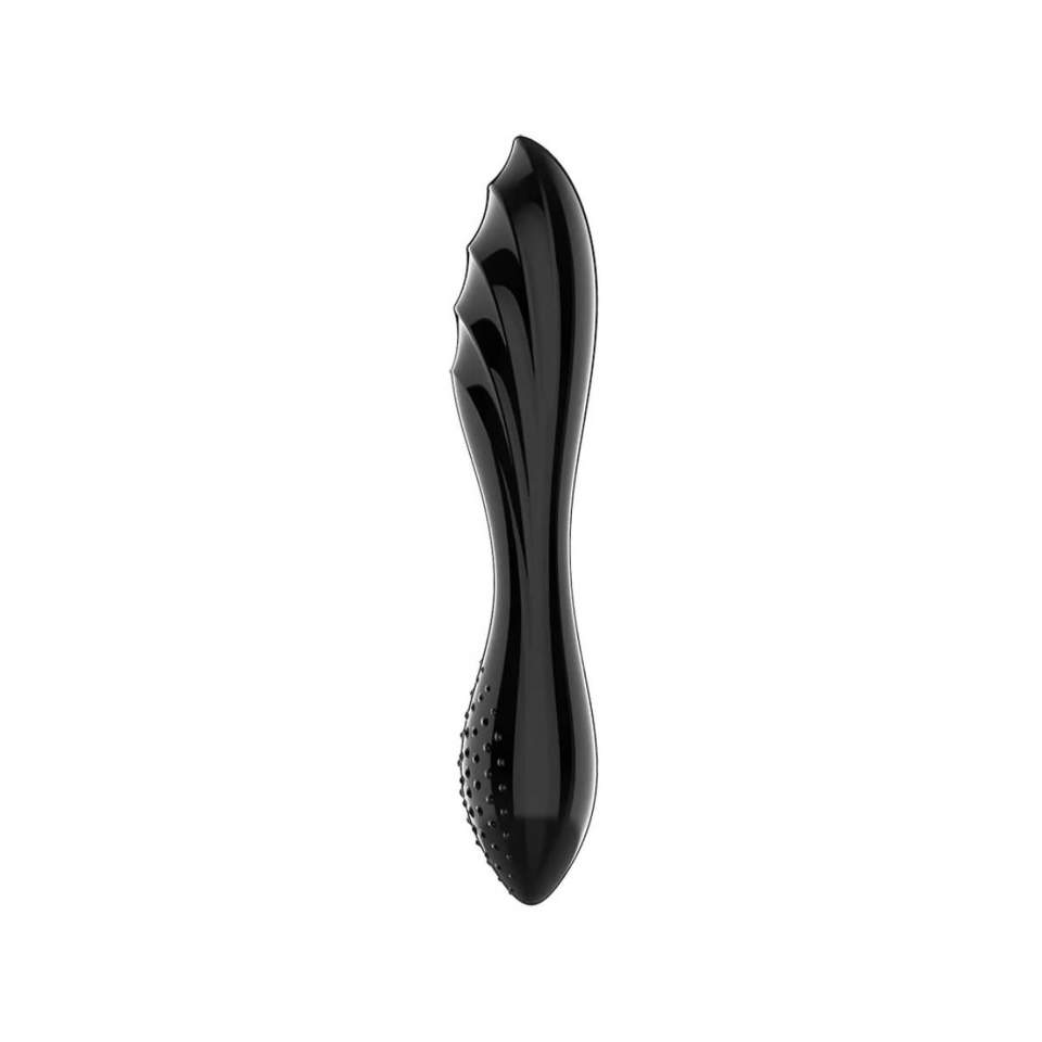 Dwustronne dildo z wysokiej jakości szkła borokrzemowego Satisfyer Dazzling Crystal 1 - czarne