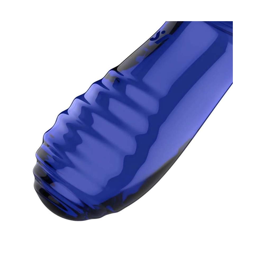 Niebieskie dwustronne dildo ze szkła borokrzemowego- do eksperymentów z ciepłem i zimnem Satisfyer Double Crystal