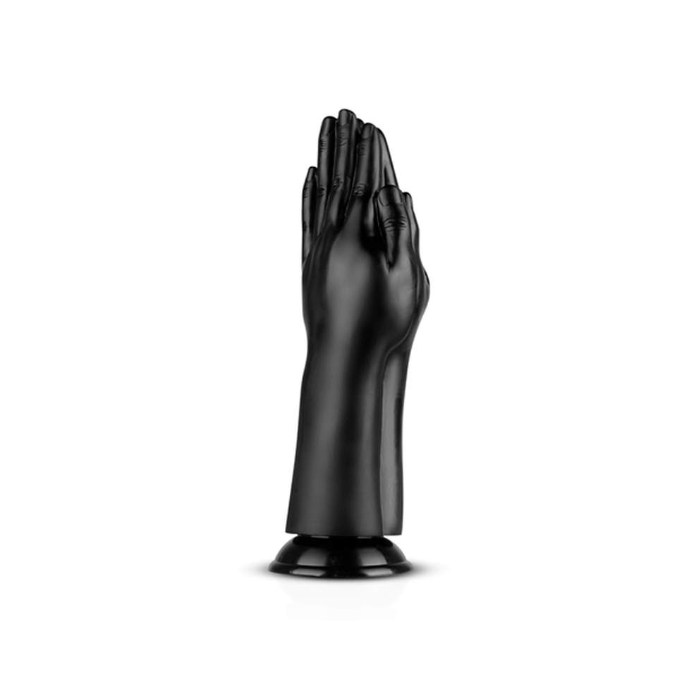 Realistyczna podwójna dłoń do fistingu i zabaw analnych 28,7cm - dildo z PVC w kolorze czarnym