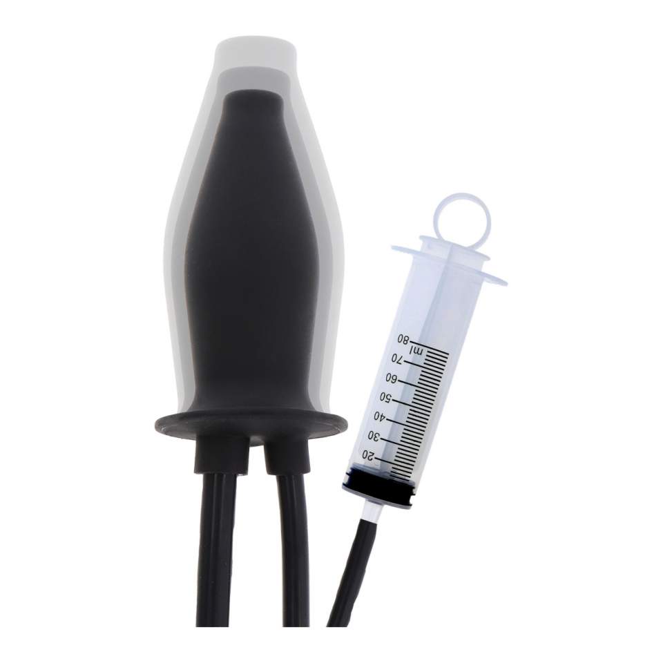 Silikonowy pompowany korek analny z funkcją nawilżania 10,5-11cm