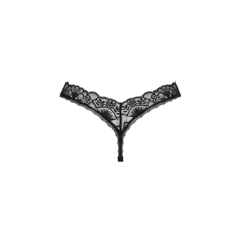 Czarne koronkowe stringi marki Obsessive Donna Dream