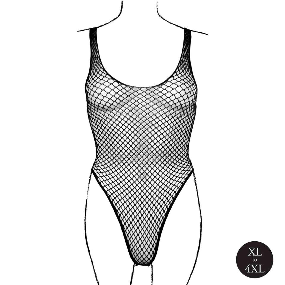 Body siateczkowe z głębokim dekoltem w kształcie litery V- rozmiar XL-4XL