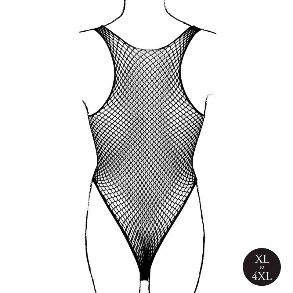 Body siateczkowe z głębokim dekoltem w kształcie litery V- rozmiar XL-4XL