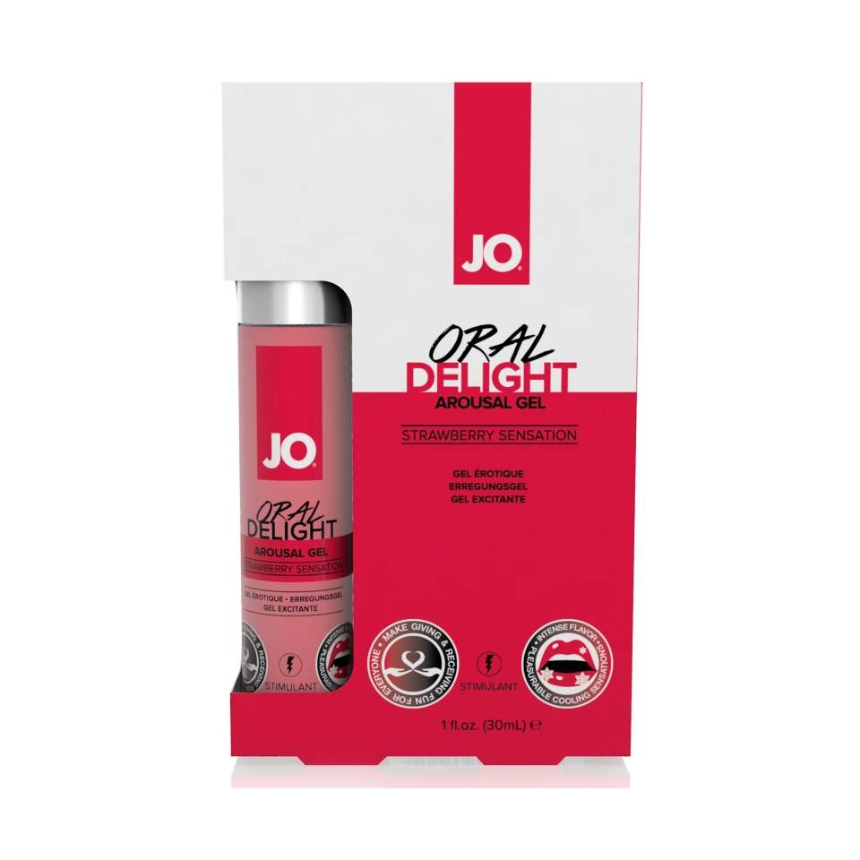 Żel chłodzący do sexu oralnego - JO o smaku truskawkowym 30 ml.