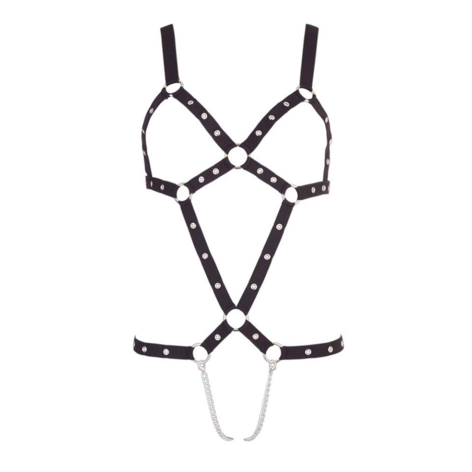 Czarna bielizna BDSM dla kobiet - idealna do zabaw typu bondage