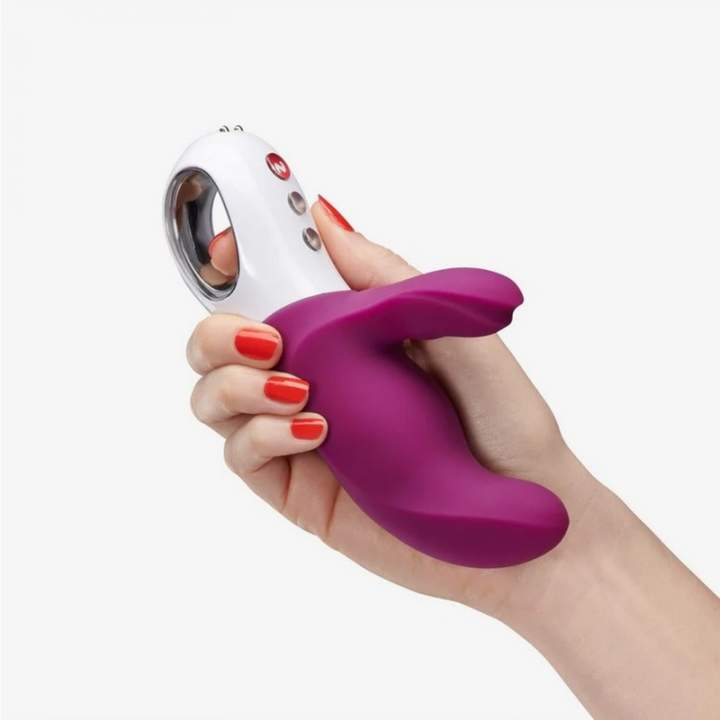 Fioletowy wibrator Fun Factory MISS BI z dwoma silnikami - 17 cm