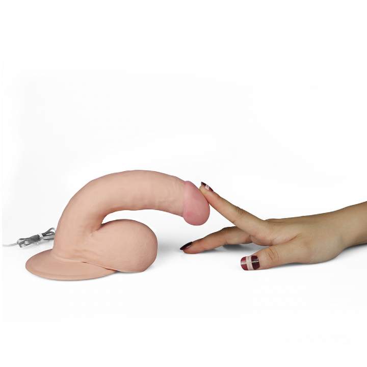 Realistyczne dildo z wibracjami w kolorze cielistym z przyssawką, 10 prędkości & wzory silnych wibracji- 18m