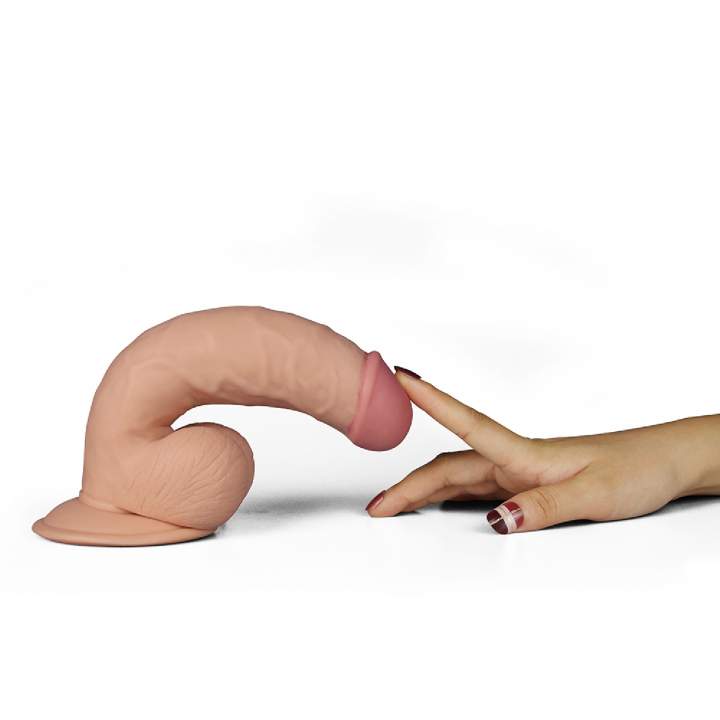Realistyczne dildo z wibracjami w kolorze cielistym z przyssawką, 10 różnych trybów pulsacji i fal- 20m