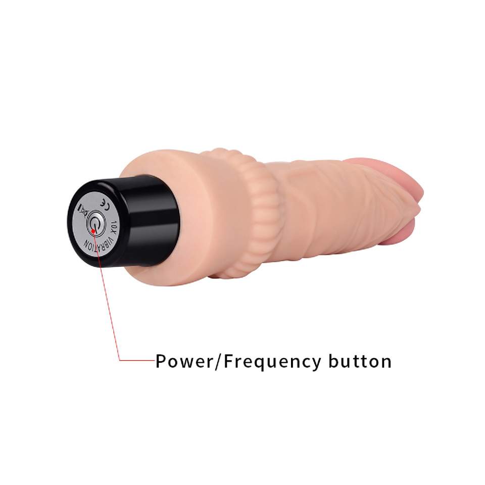 Realistyczne dildo z wibracjami w kolorze cielistym, wodoodporne i giętkie- 19,3cm