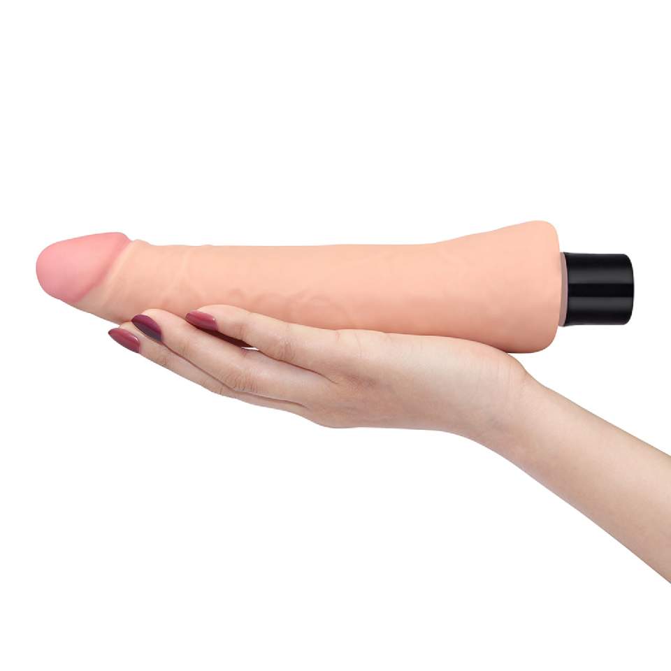 Realistyczne dildo z wibracjami w kolorze cielistym, wodoodporne i giętkie- 23cm
