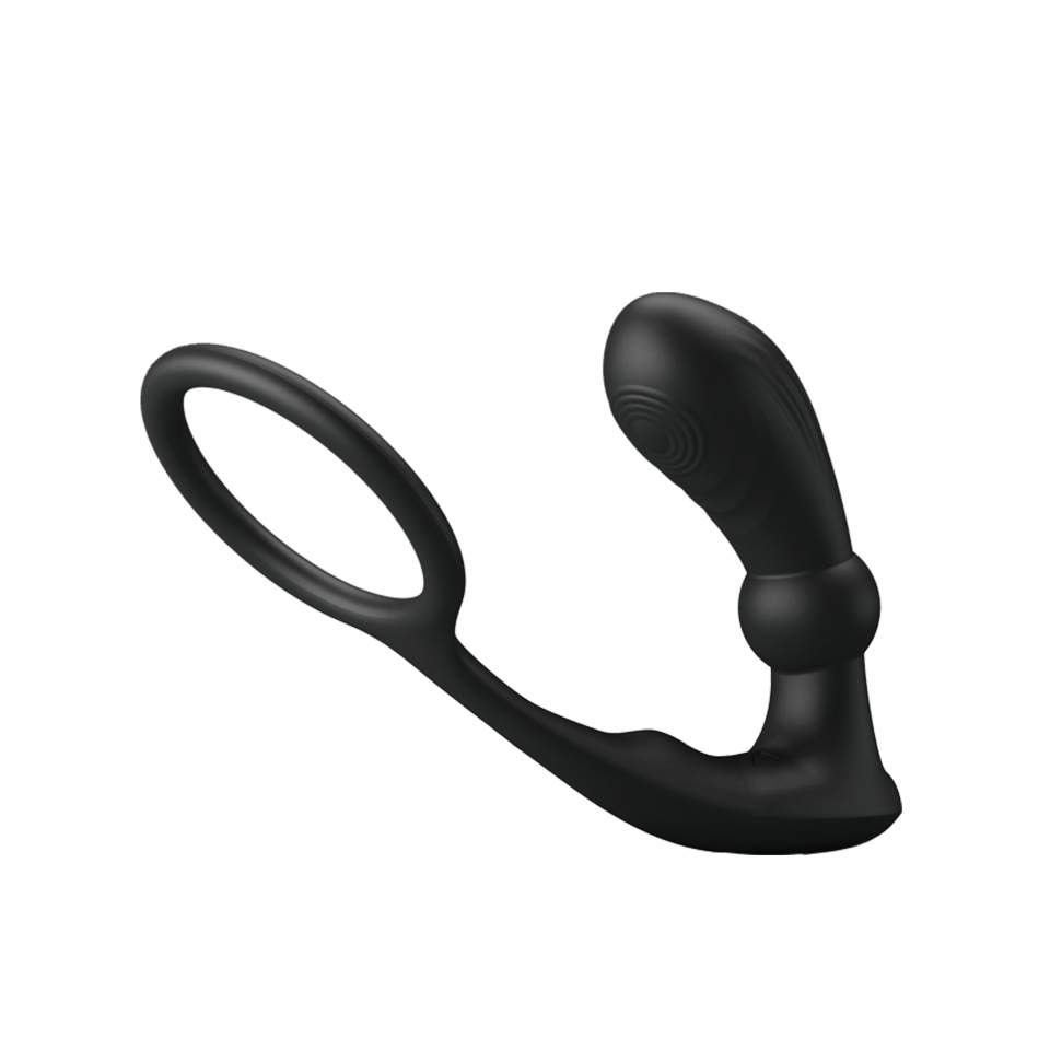 Wibrujący piersień na penisa z dodatkiem masazera prostaty - 12 funkcji wibracji