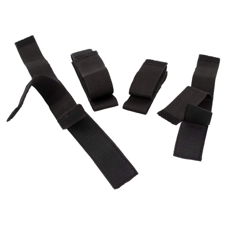 Zestaw mankietów do związania rąk i nóg, idealny do zabaw BDSM i bondage.