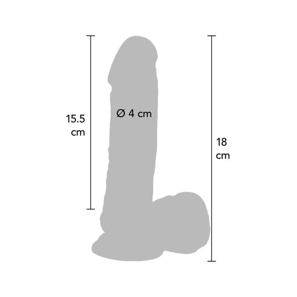 Realistyczne dildo z wibracjami w kolorze cielistym z przyssawką i jądrami- 18cm
