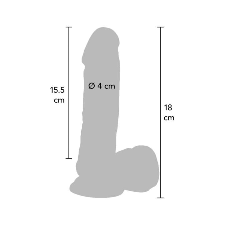 Realistyczne dildo z wibracjami w kolorze cielistym z przyssawką i jądrami- 18cm
