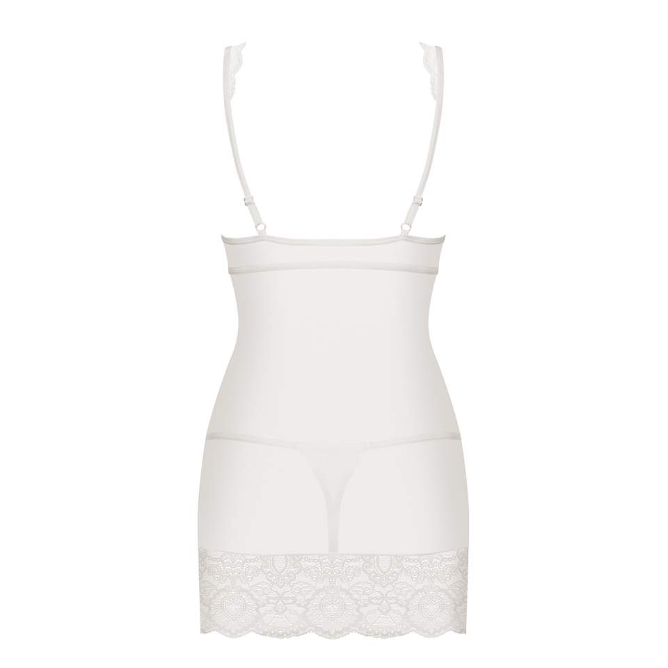 Biała koszulka Obsessive 853-CHE-2  w zestawie ze stringami