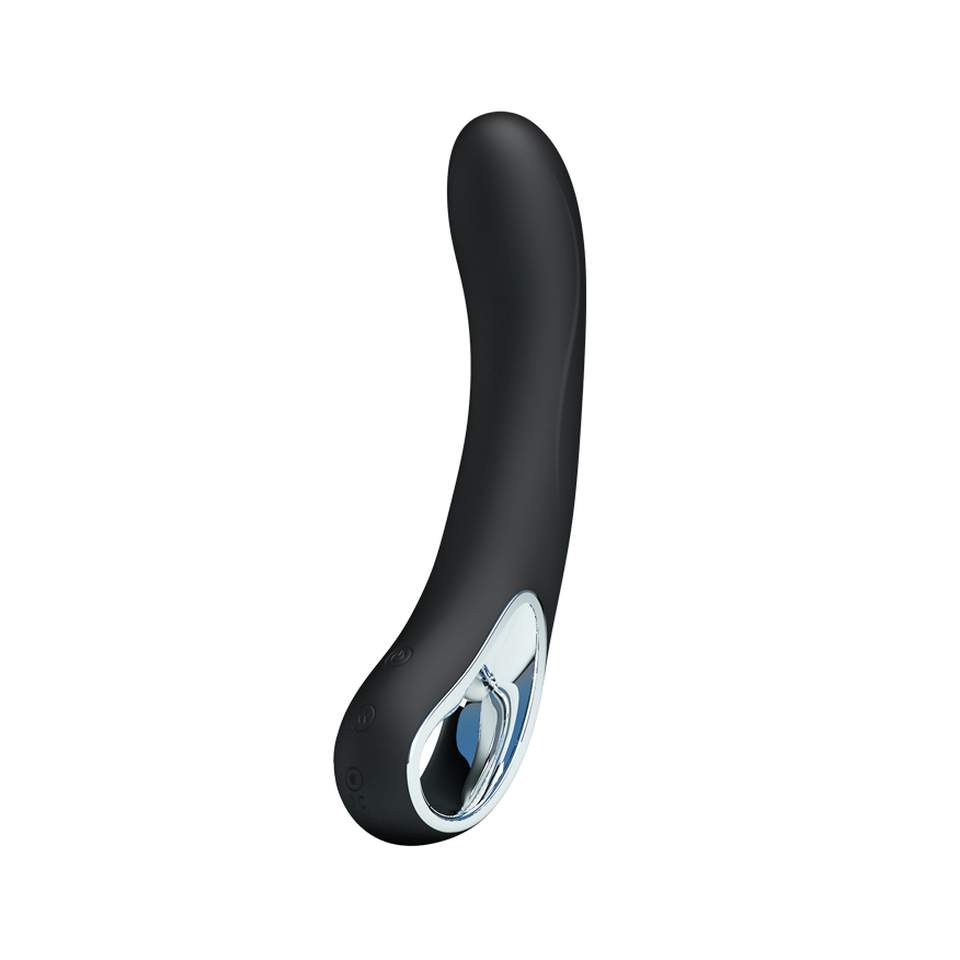 Czarny silikonowy wibrator klasyczny z ergonomiczną rączką – 19 cm