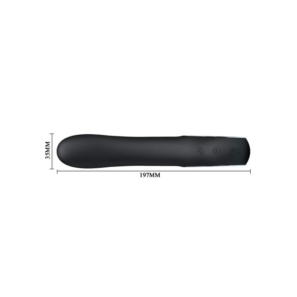 Czarny silikonowy wibrator klasyczny z ergonomiczną rączką – 19 cm