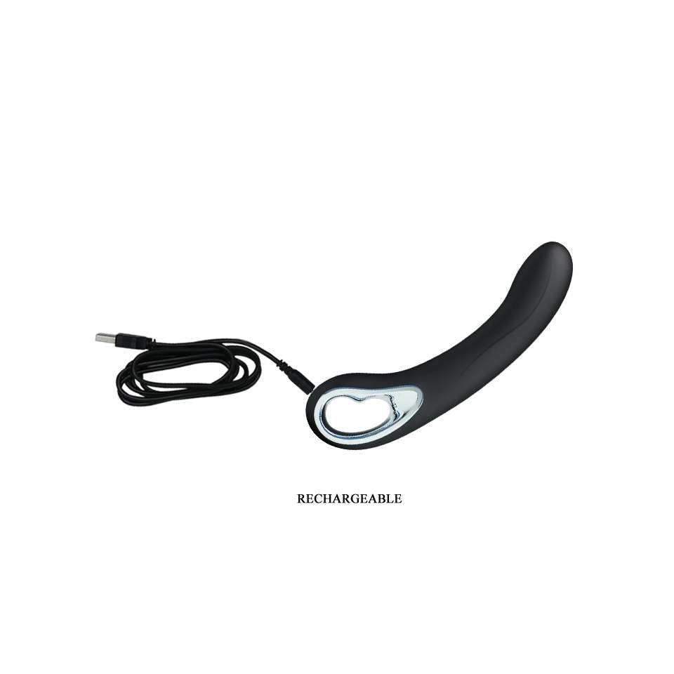 Czarny silikonowy wibrator klasyczny z ergonomiczną rączką – 19 cm