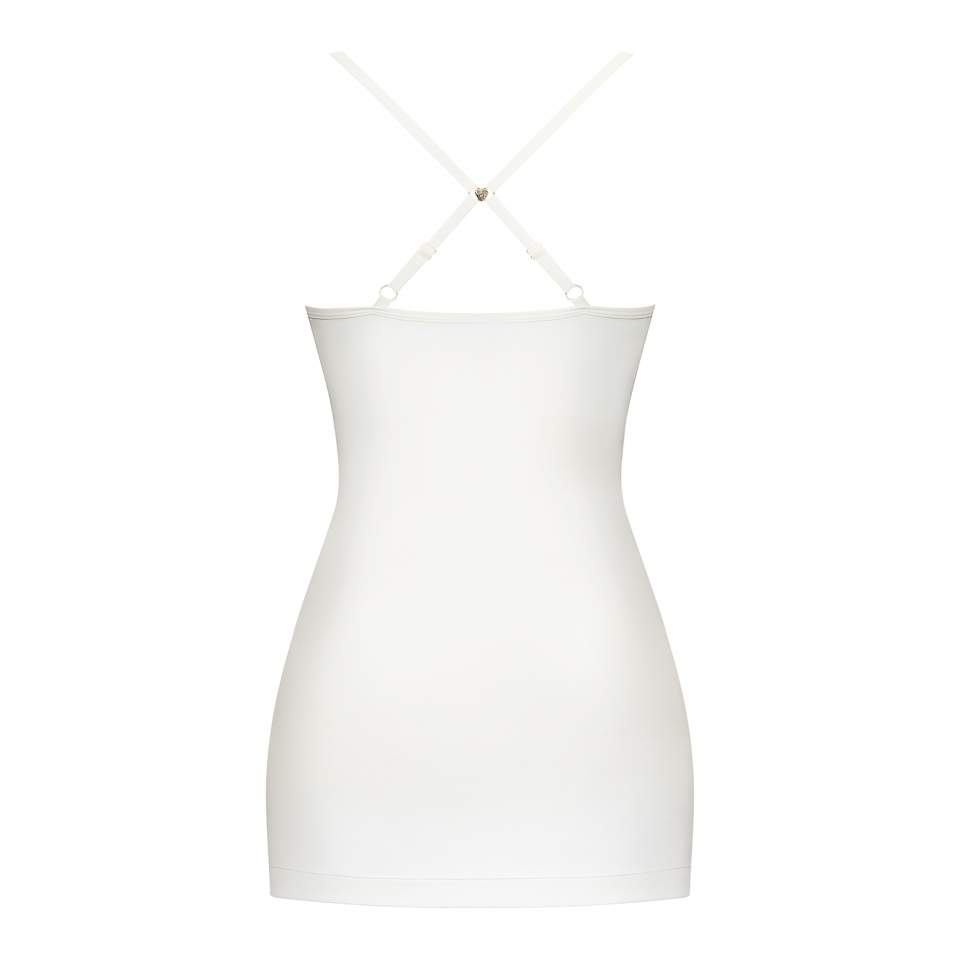 Delikatna kremowa koszulka Obsessive 874-CHE-2 ze stringami w komplecie