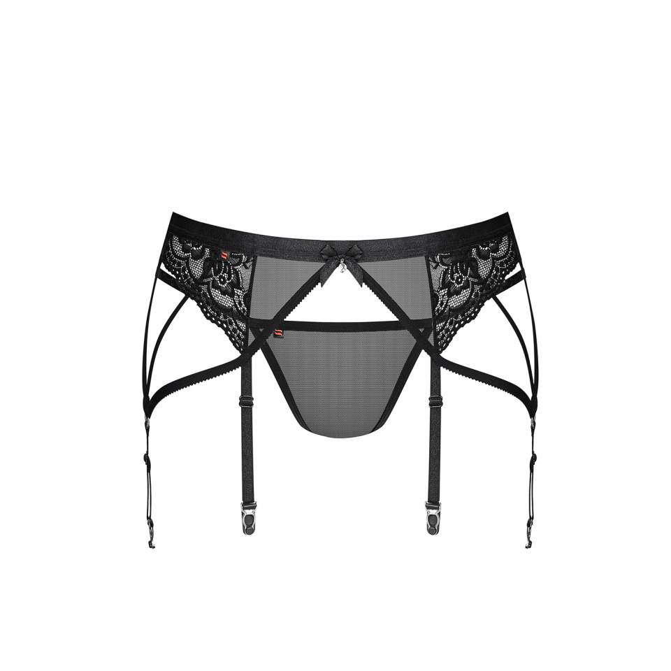 Erotyczny pas do pończoch Obsessive 854-GAR-1 ze stringami w komplecie