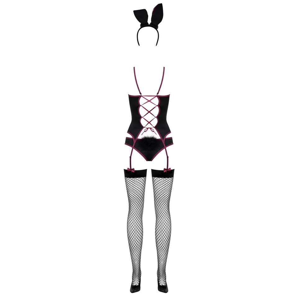 Komplet Obsessive Bunny czarny, psotny króliczek