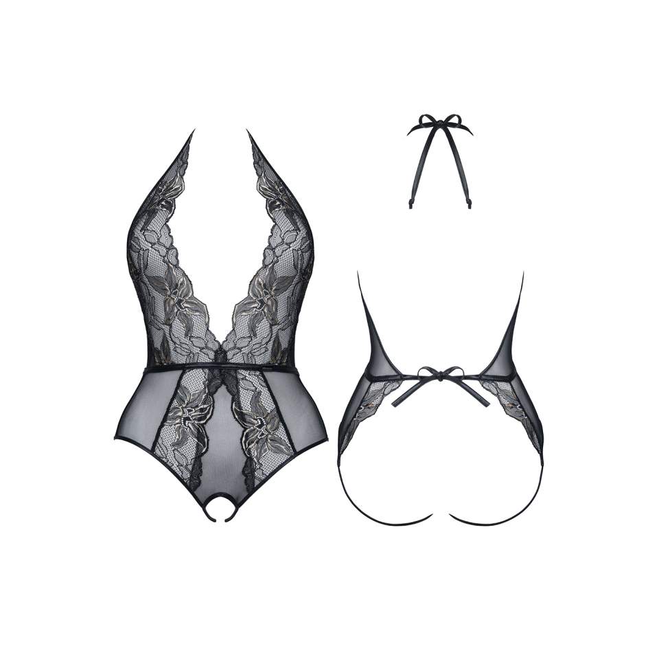 Body Demoniq Melissa w czarnym kolorze z otwartym tyłem