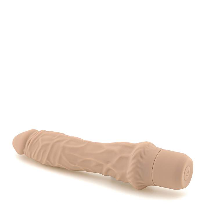 Duży żylasty wibrator realistyczny w kolorze cielistym – 21 cm