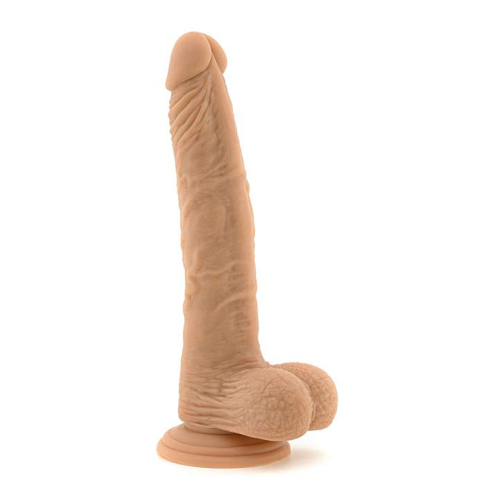 Długie realistyczne dildo z dużymi jądrami wykonane z PVC – 21,5 cm