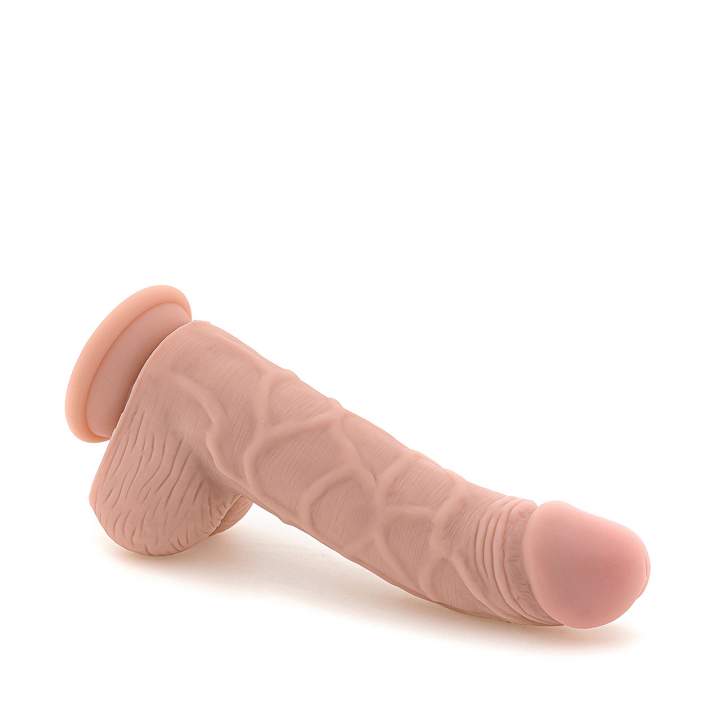 Cieliste silikonowe dildo do stymulacji punktu G – 17 cm