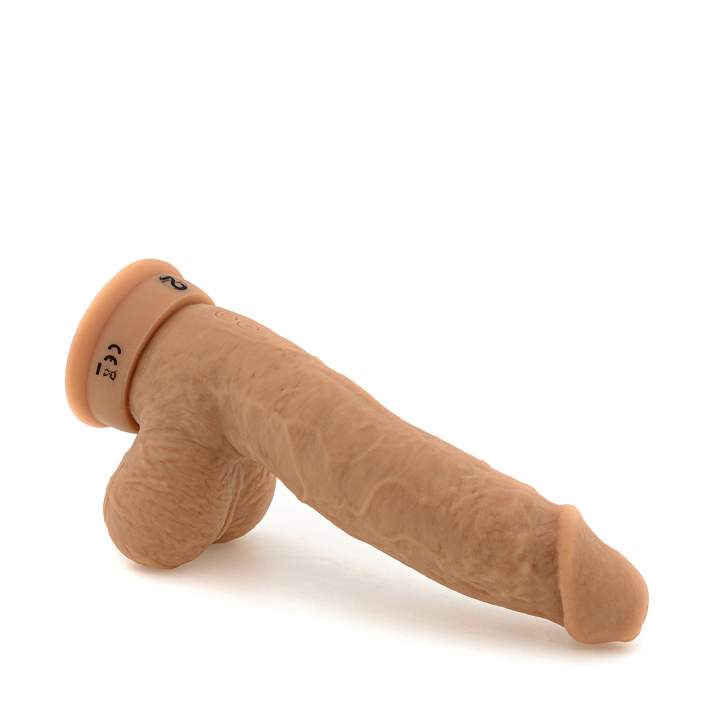 Cieliste silikonowe dildo realistyczne z jądrami i przyssawką