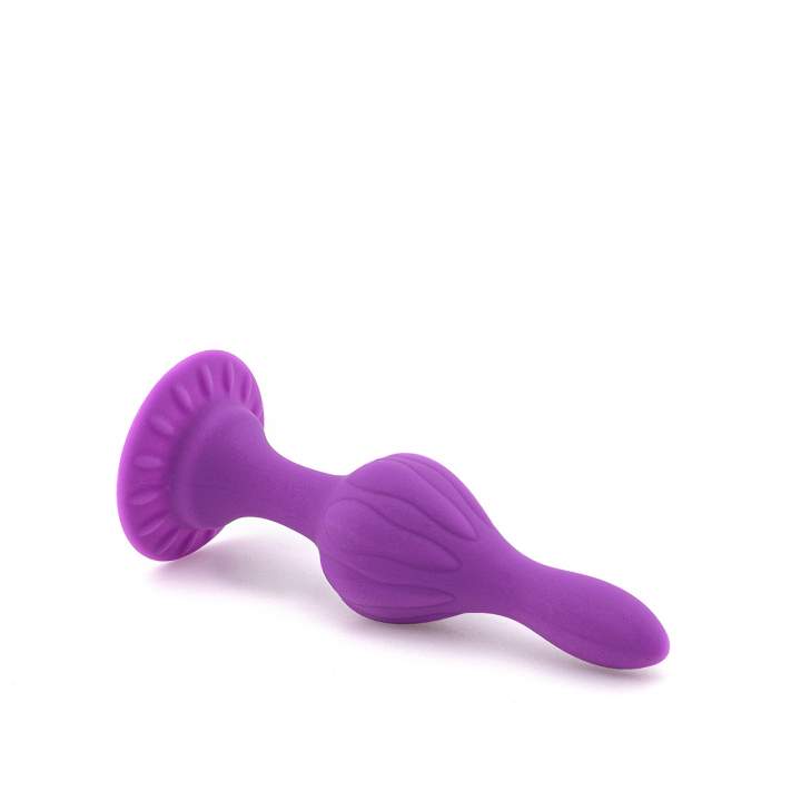 Fioletowy dwustopniowy korek analny z silikonu – średnica 3 cm