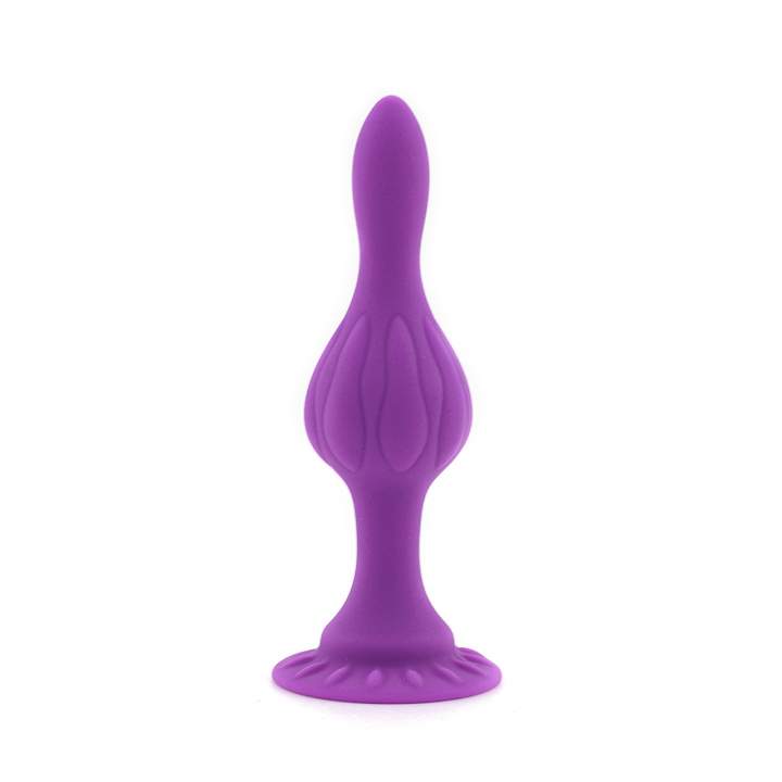 Fioletowy dwustopniowy korek analny z silikonu – średnica 3 cm
